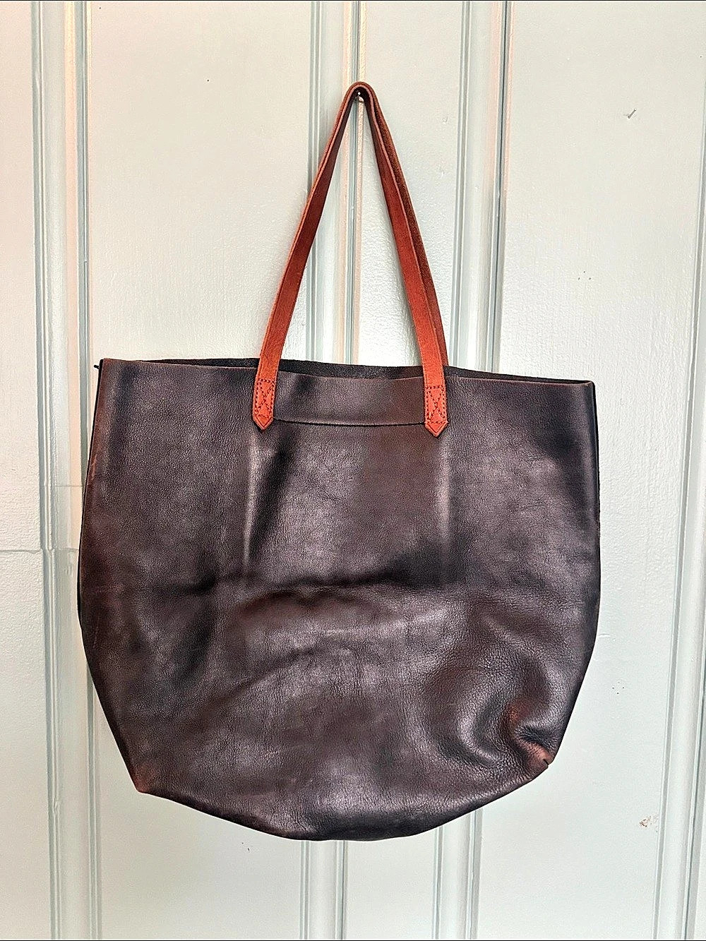 Madewell Leather Tote in Black & Brown